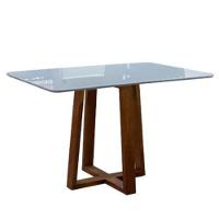 Mesa De Jantar Moderna C- Vidro - Pedro-1,6x0,8m - Art Salas - 1