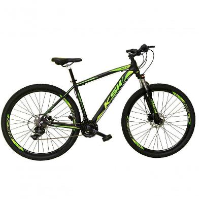 Bicicleta Aro 29 Ksw Xlt Alumínio 24v Câmbios Shimano Garfo Com Trava No Ombro - Preto/verde Tam.17