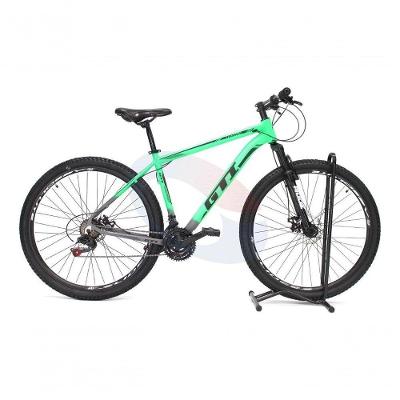 Bicicleta Aro 29 Gti Roma Alumínio 21v Freio A Disco Garfo Suspensão - Verde/cinza Tam.21