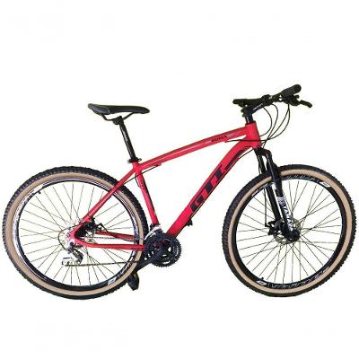 Bicicleta Aro 29 Gti Roma Alumínio 21v Freio A Disco Garfo Suspensão Pneu Faixa Bege - Vermelho Tam.21