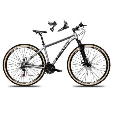 Bicicleta Aro 29 Absolute Nero 5 Alumínio 24v Câmbios Shimano Garfo Suspensão Pneu Faixa - Cinza Tam.19