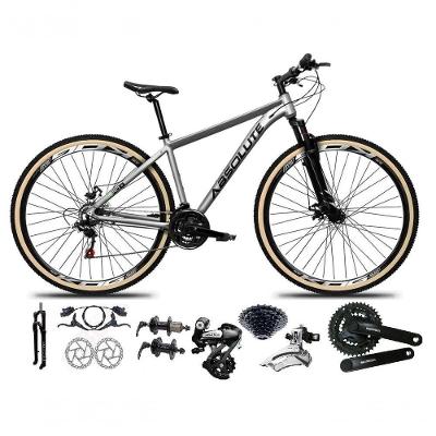 Bicicleta Aro 29 Absolute Nero 5 Shimano Altus 24v Freios Hidráulicos Garfo Com Trava Pneu Com Faixa - Cinza Tam.21