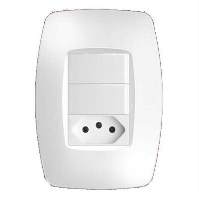 Conjunto 1 Interruptor + 1 Tomada 10a - Elegance Fame