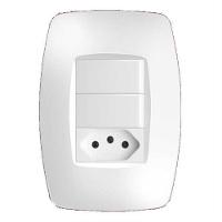 Conjunto 1 Interruptor + 1 Tomada 10a - Elegance Fame - 1