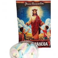 Presente De Páscoa Chocolates E Guloseimas + Quebra-cabeça Infantil Jesus Vive De 60 Peças - 1