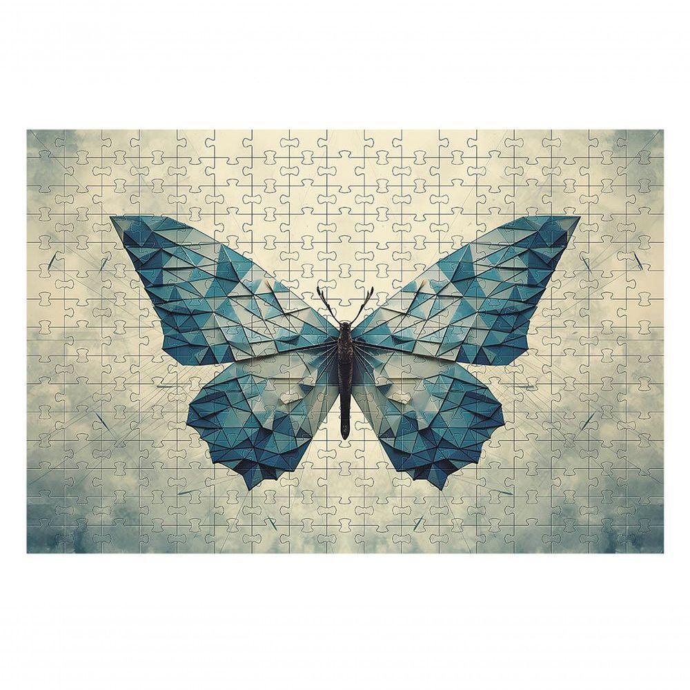 Quebra-cabeça Cognitivo Borboleta Azul Em Mdf 300 Peças - 1