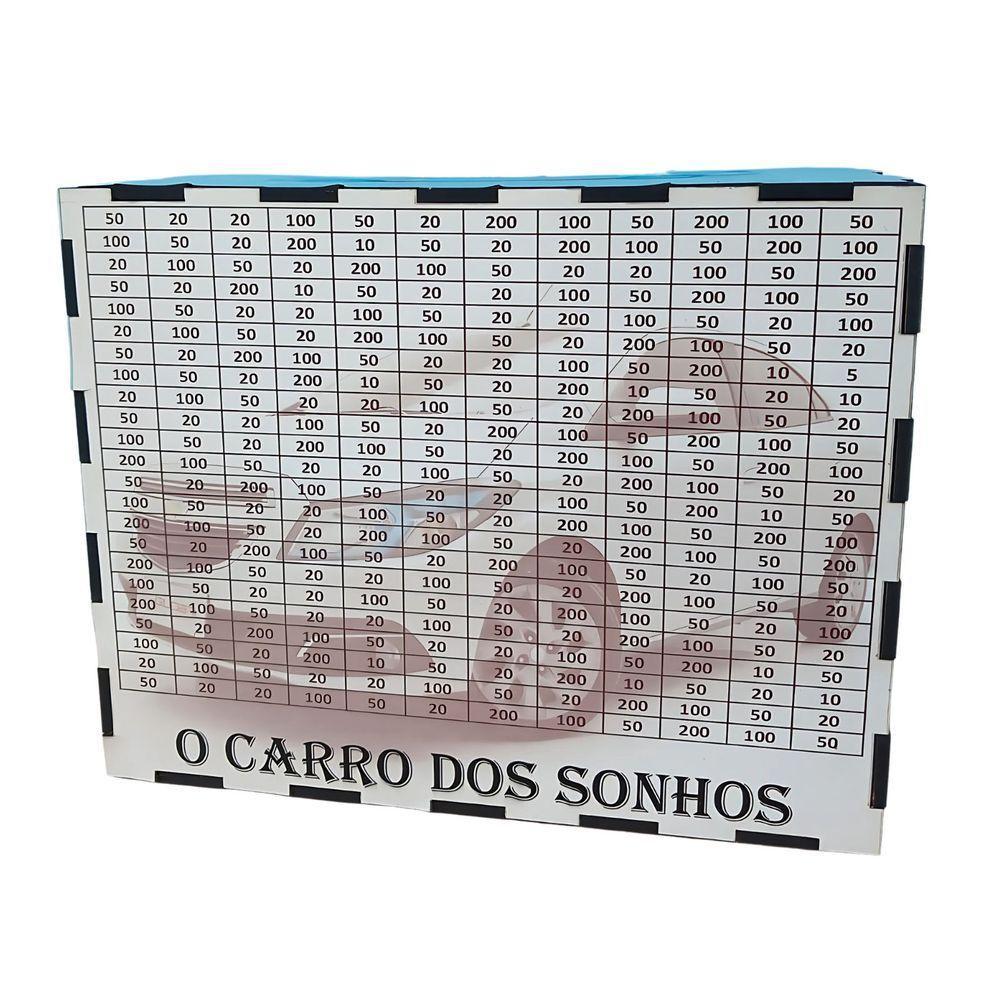 Cofre Desafio Meu Carro Dos Sonhos Junte 20 Mil Para Seu Sonho Em Mdf - 1