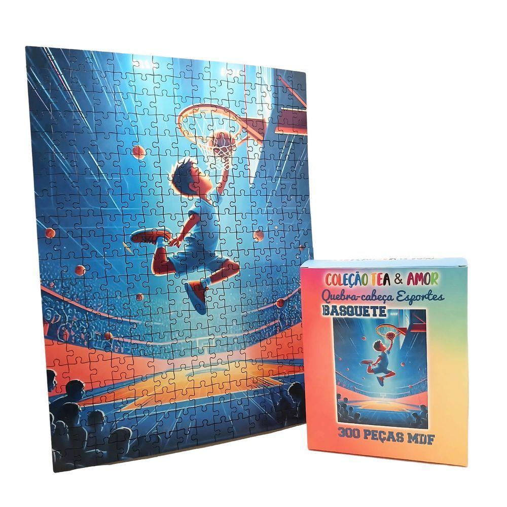 Quebra-cabeça Esportes Basquete Para Crianças Mdf 300 Peças - 1