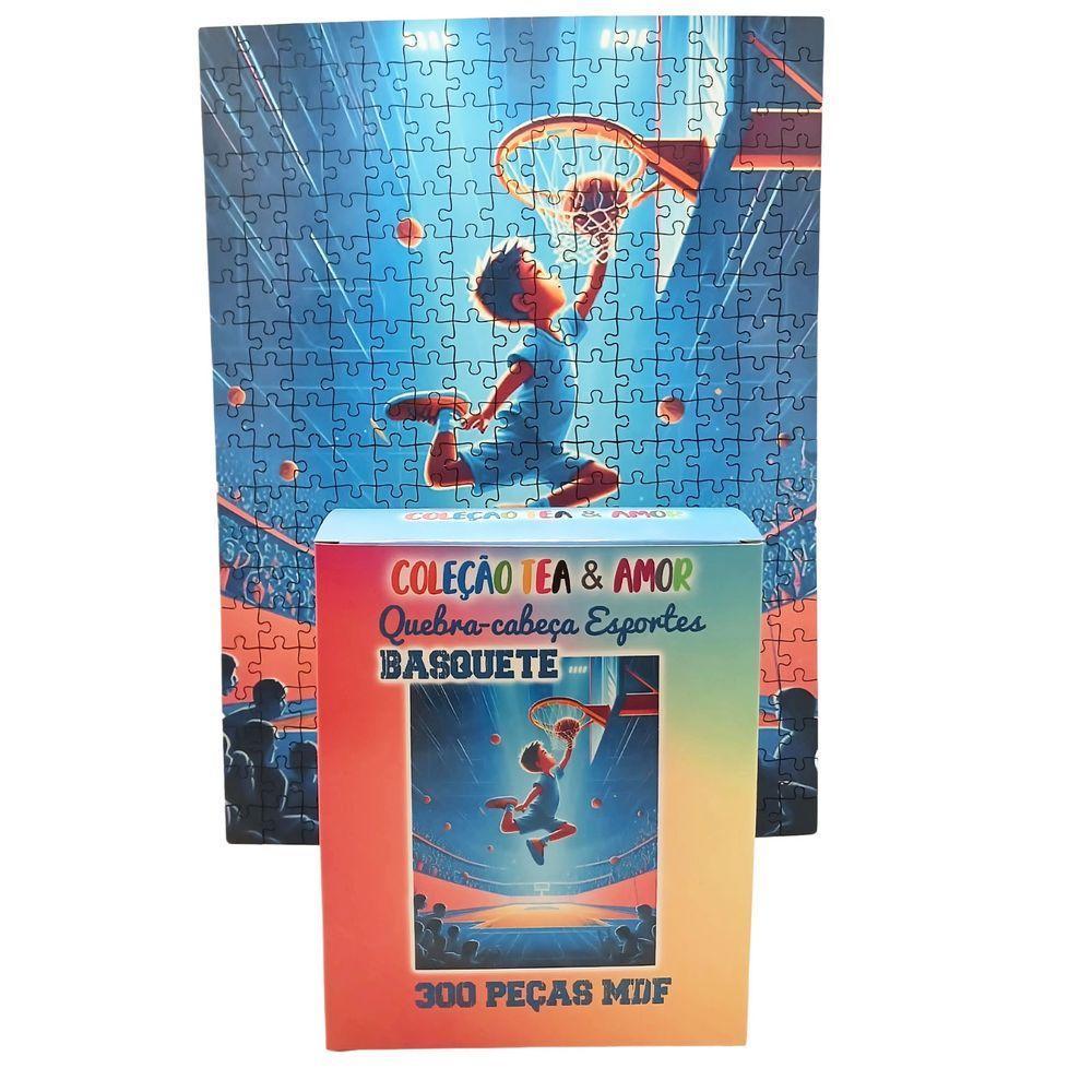 Quebra-cabeça Esportes Basquete Para Crianças Mdf 300 Peças - 2