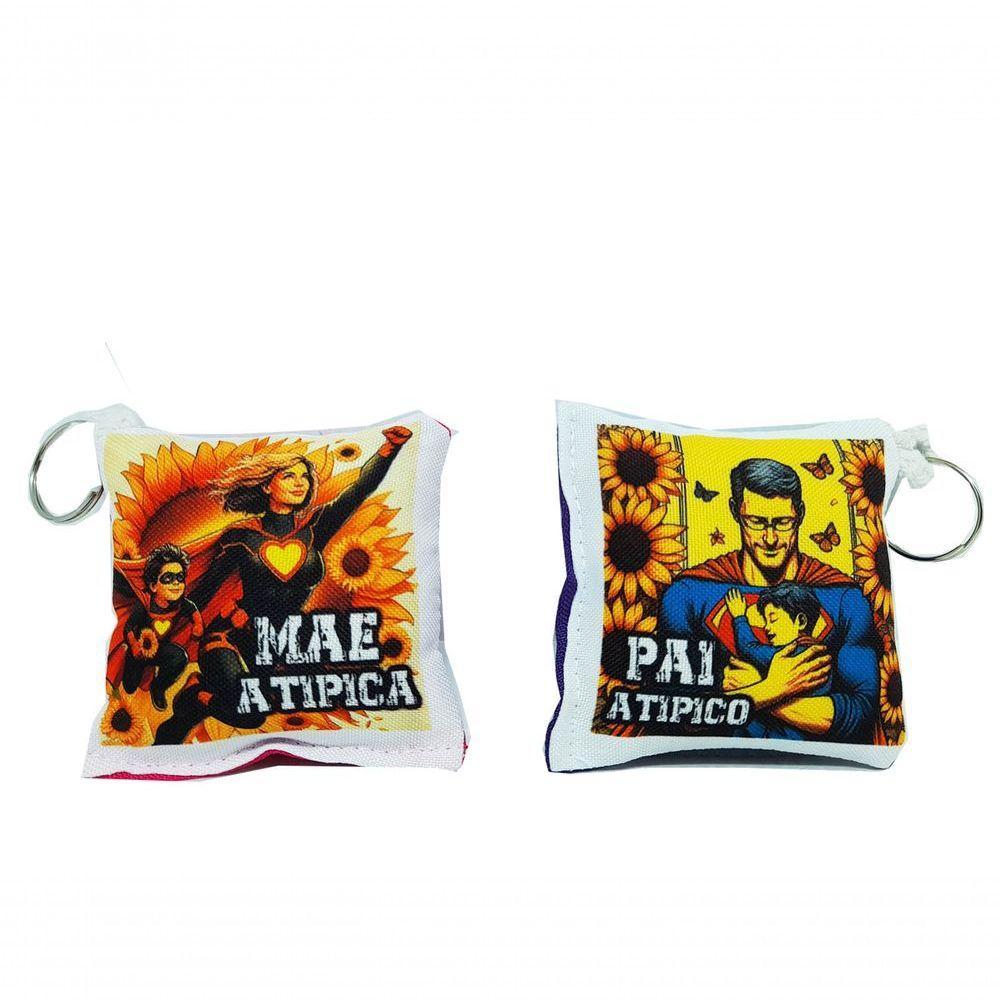 Kit Presente Canecas Super Pai Mãe Atipicos Com 2 Chaveiros - 4