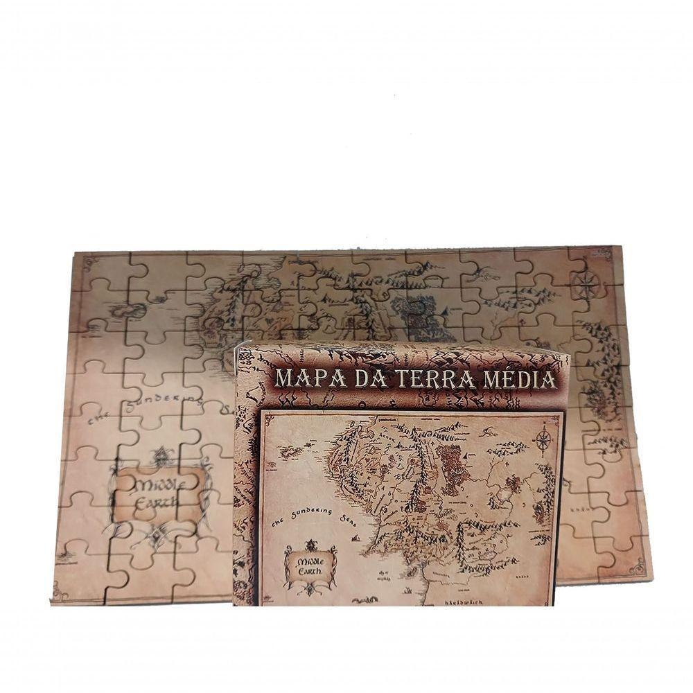 Quebra-cabeça Puzzle Mapa Terra Média De 80 Peças Mdf - 1