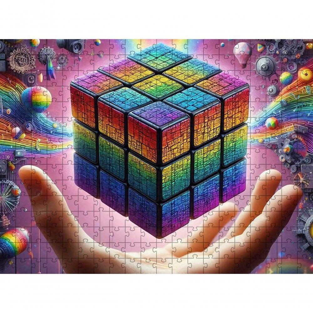 Quebra-cabeça Plano Cubo Mágico De 88 Peças Mdf - 1