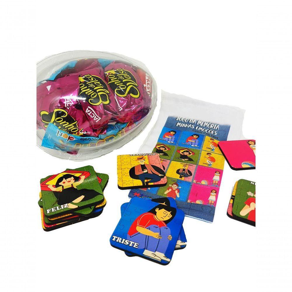 Páscoa Para Autistas Jogo Da Memória Emoções 6 Pares + Chocolates E Guloseimas - 1
