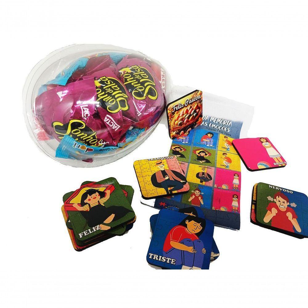 Páscoa Para Autistas Jogo Da Memória Emoções 6 Pares + Chocolates E Guloseimas - 2