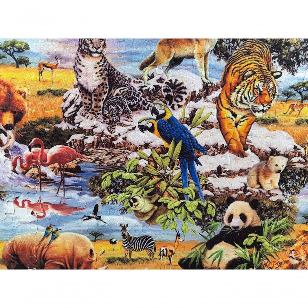 Quebra-cabeça Puzzle Reunião De Animais De 300 Peças Em Mdf - 3