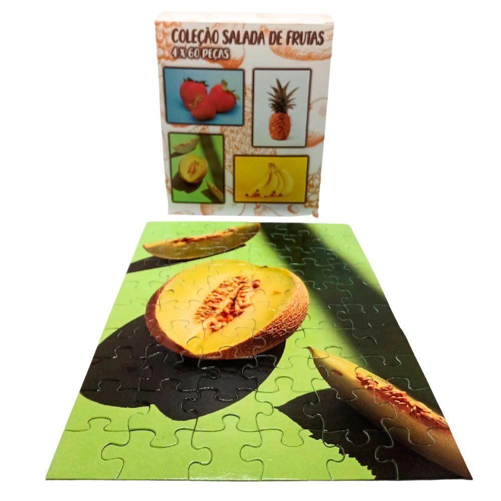 Combo 4 Quebra-cabeças Divertidos Frutas Educativo 40 Peças - 2
