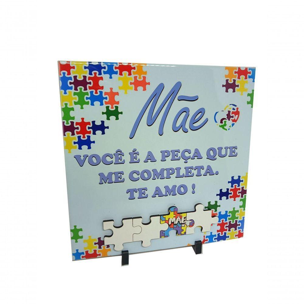 Porta Retrato De Azulejo Dia Das Mães De Autistas 20 Cm Azul - 2