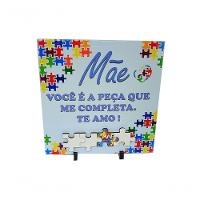 Porta Retrato De Azulejo Dia Das Mães De Autistas 20 Cm Azul - 3
