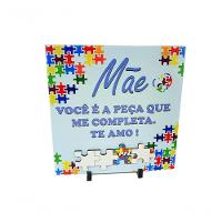 Porta Retrato De Azulejo Dia Das Mães De Autistas 20 Cm Azul - 5