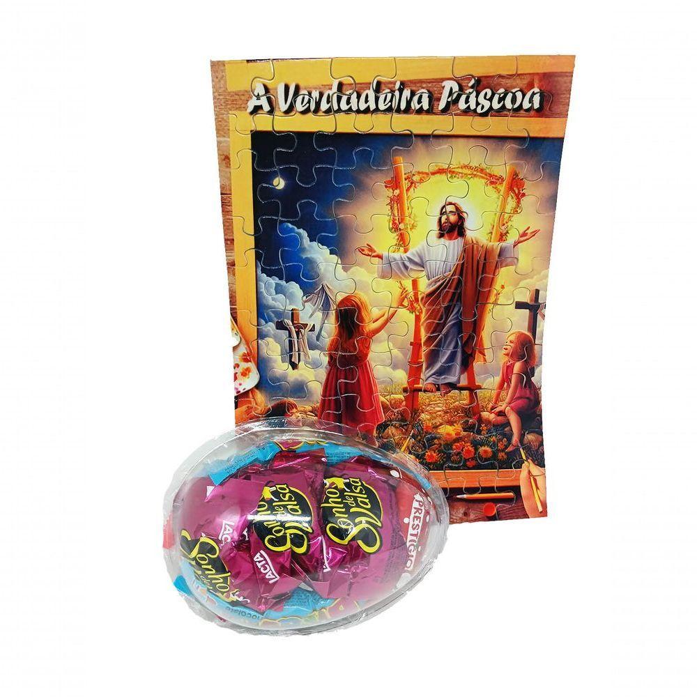 Presente De Páscoa Exclusivo Doces + Quebra-cabeça A Verdadeira Páscoa De 60 Peças - 1
