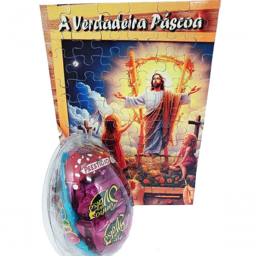 Presente De Páscoa Exclusivo Doces + Quebra-cabeça A Verdadeira Páscoa De 60 Peças - 3