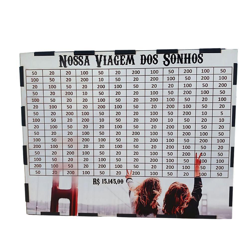 Cofre Desafio Nossa Viagem Dos Sonhos Em Mdf Junte 40 Mil - 2