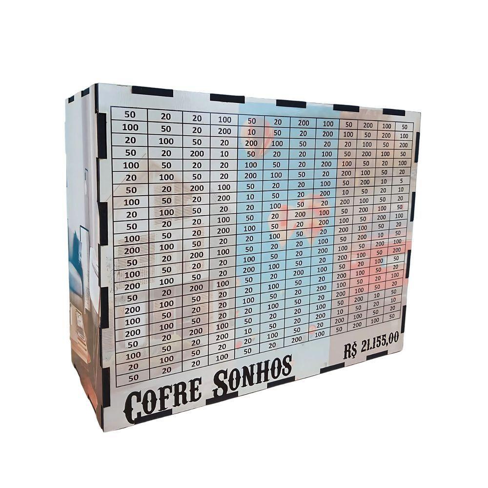 Cofre Desafio Realizar Sonhos Meta Junte 40 Mil Cofrinho Em Mdf - 5