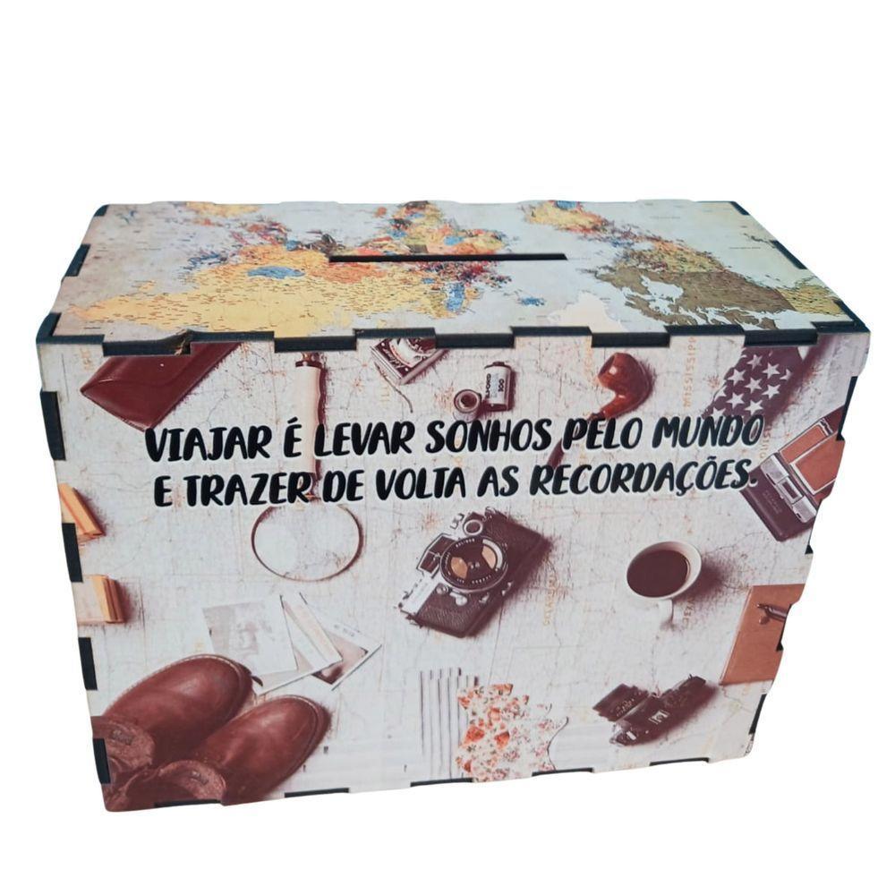 Cofre Nosso Destino Desafio Juntar Dinheiro Viagem Junte 20 Mil Em Mdf - 5
