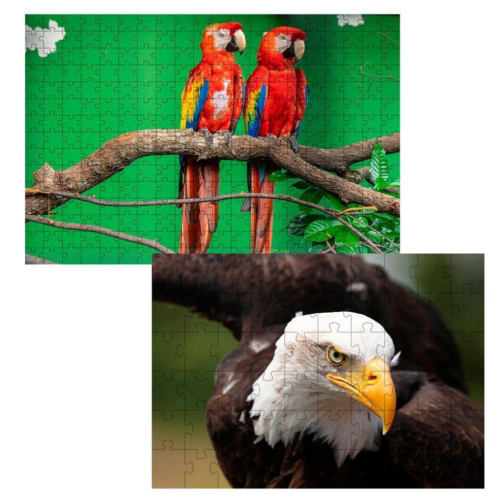 Kit 2 Quebra-cabeça Inclusivos Beleza De Pássaros Em 60 Peças - 1