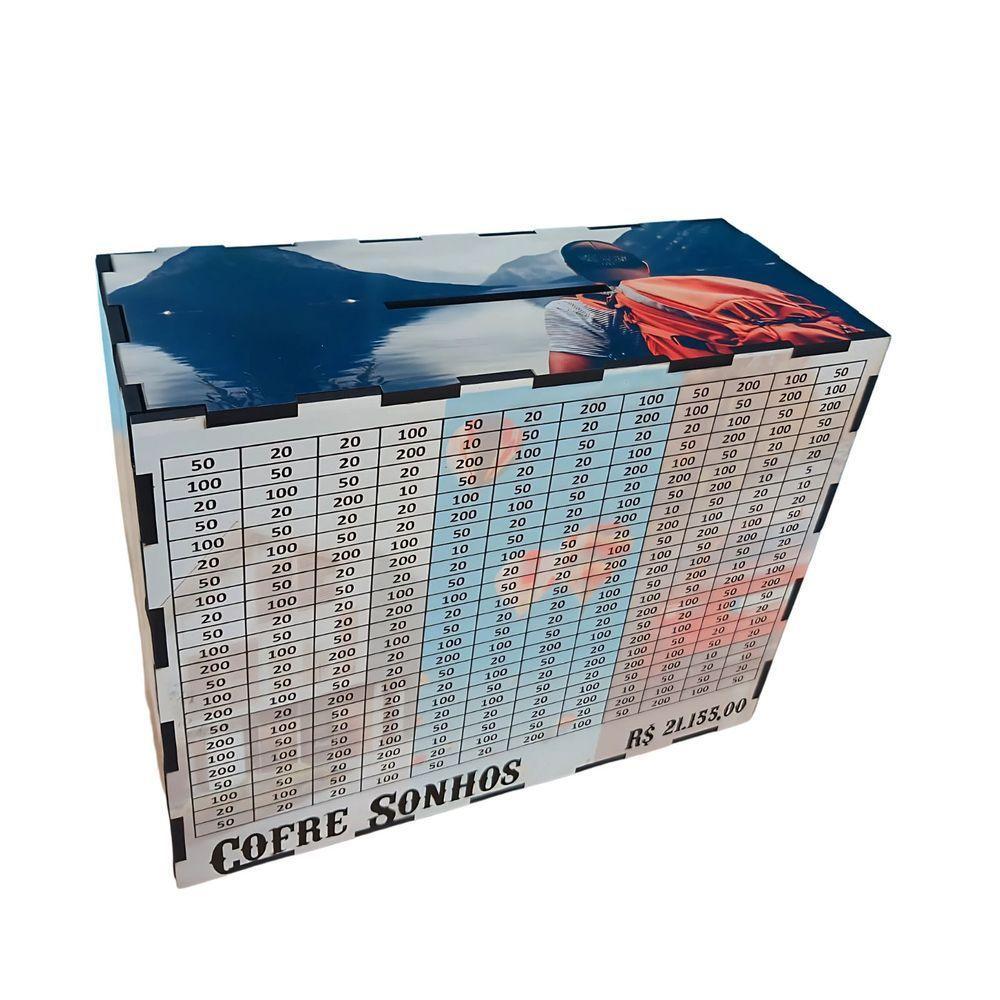 Cofre Desafio Realizar Sonhos Meta Junte 20 Mil Cofrinho Em Mdf - 4