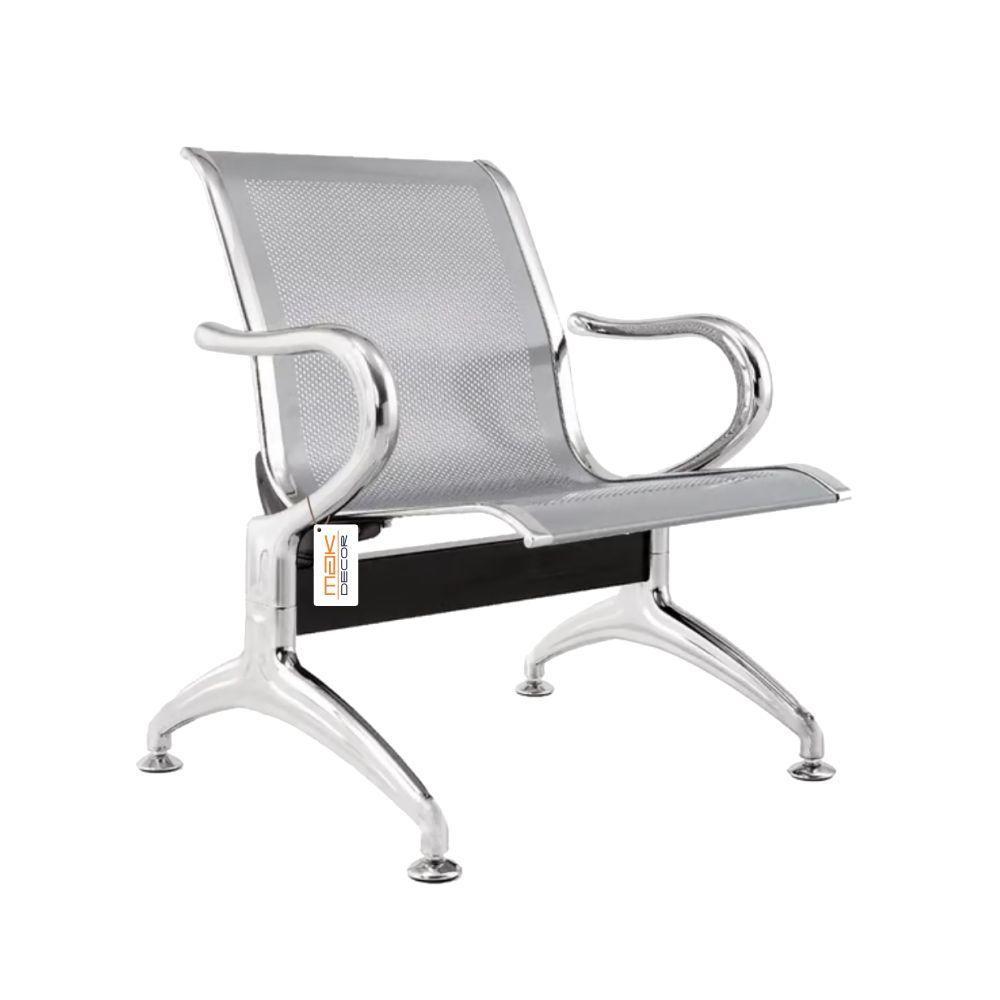 Cadeira Longarina Sem Estofado Cromada 1 Lugar - 1