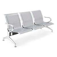 Cadeira Longarina Sem Estofado Cromada 3 Lugares - 1