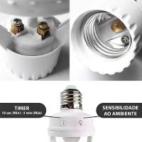 Soquete Sensor De Movimento Para Lâmpada E27 Infravermelho Bivolt Detecção 360 Graus - 3
