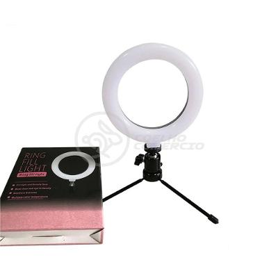 Ring Light De Mesa 6\" Com Tripé De 16cm + Microfone De Podcast Sf-666 + Microfone Lapela
