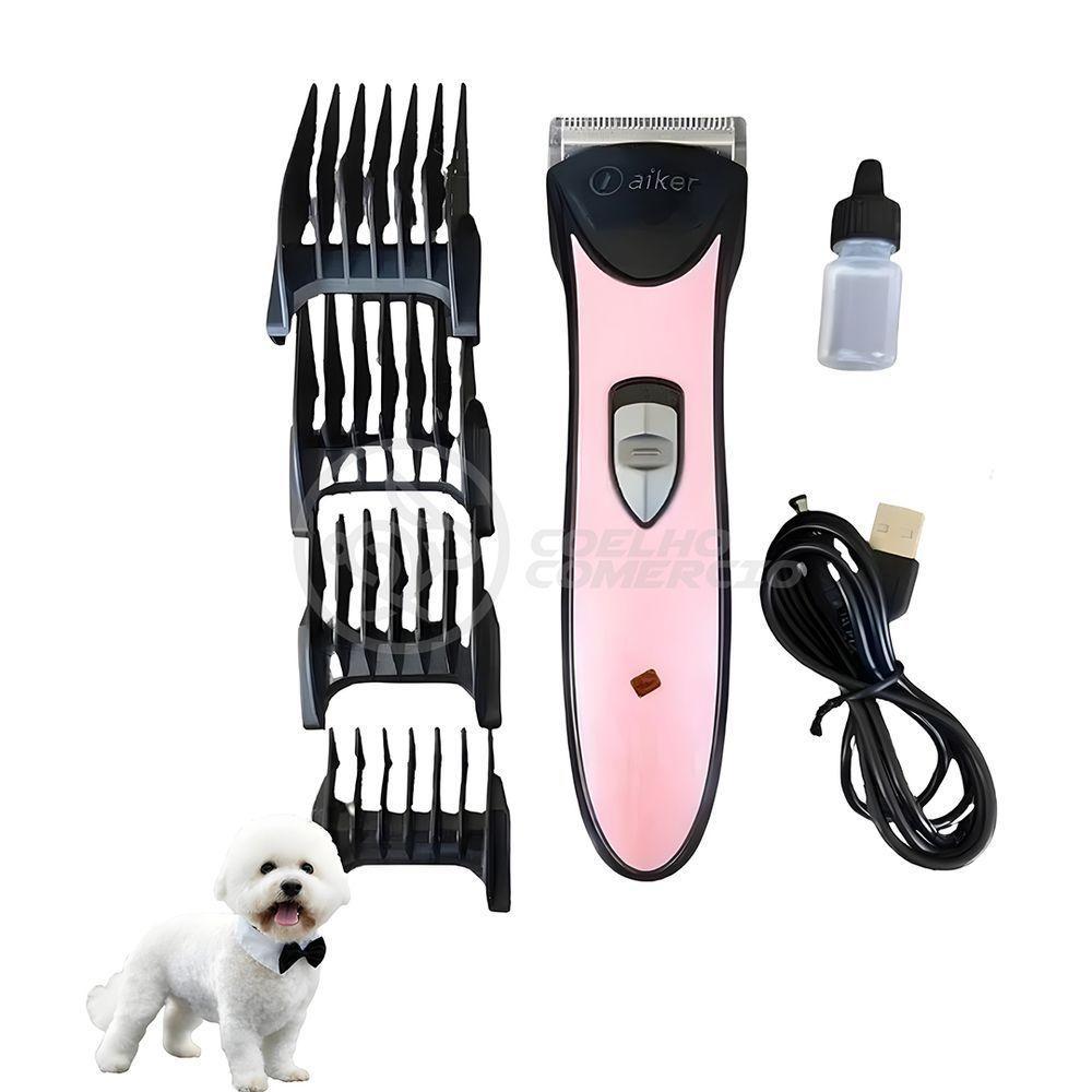 Tosa Cão Aiker Ag-097 Recarregável Para Cães E Animais De Todos Os Tamanhos Raças - Rosa - 3