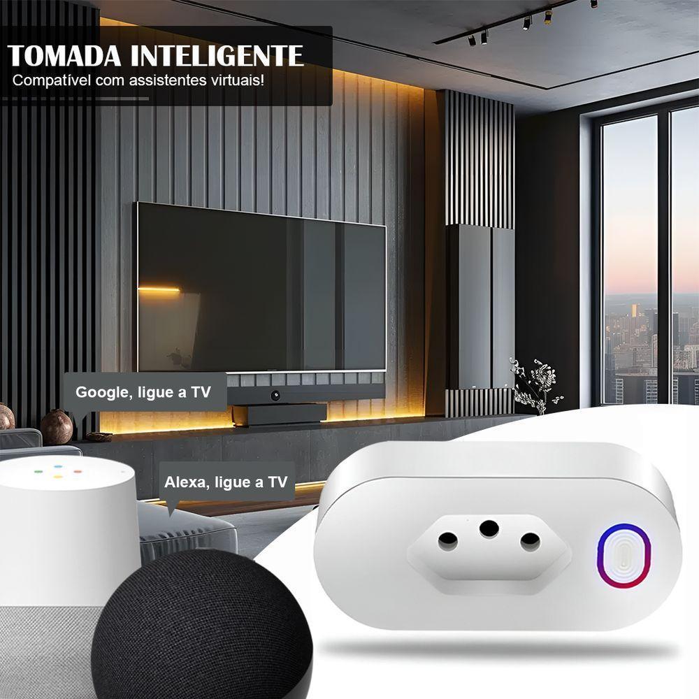 Tomada Inteligente 10a Bivolt Compatível Com Controle De Voz Casa Inteligente Alexa E Google Home - 5