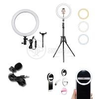 Ring Light 12 Polegadas Com Tripé De 1,5m + Mini Ring Light De Celular + Microfone Lapela - 2