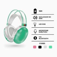 Fone De Ouvido Verde Sem Fio Bluetooth V5.3 Com Led - 9