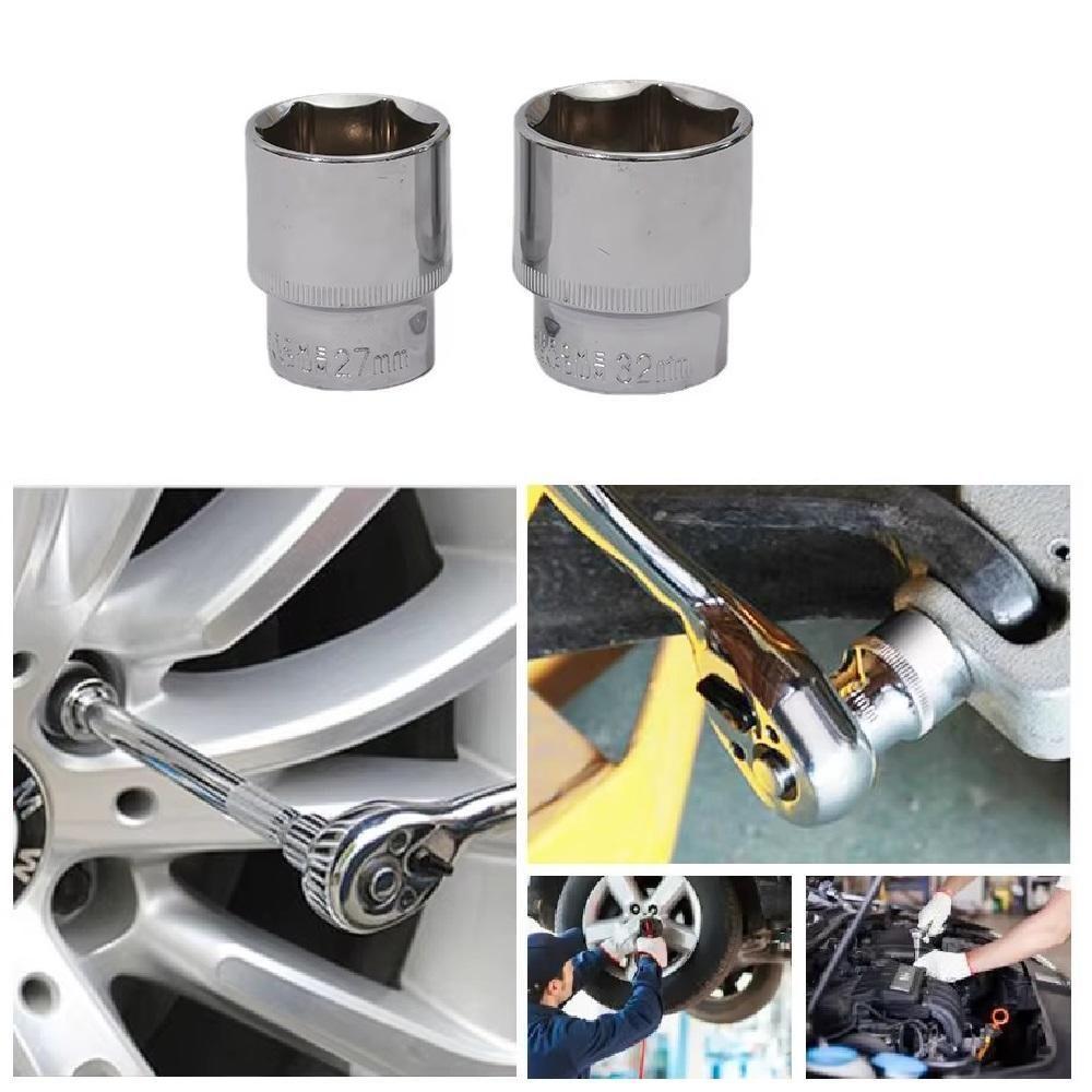 Jogo Chaves Soquete 25 Peças Catraca 1/2 Kit Ferramentas Completo Maleta Cachimbo Roda 8-22mm Profissional - 2