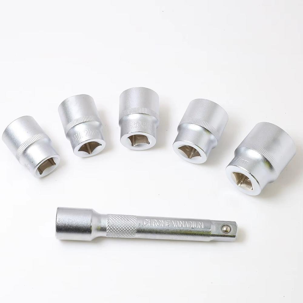 Jogo Chaves Soquete 25 Peças Catraca 1/2 Kit Ferramentas Completo Maleta Cachimbo Roda 8-22mm Profissional - 3