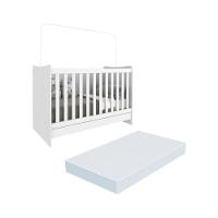 Berço 4 Em 1 Vira Escrivaninha Com Colchão Incluso Multimóveis Mp4350 Branco - 2