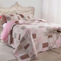 Kit Cobre Leito Colcha Daily Queen 3 Peças Dupla Face Estampado Floral Patchwork 12 100% Poliéster - 1