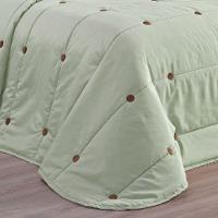 Kit Cobre Leito Colcha Splendore King 07 Peças Bordado Botão 200 Fios Verde 100% Poliéster - 3