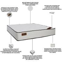 Colchão King Molas Pocket 193x203x32cm Double Face Kingdom New - Castor - 5