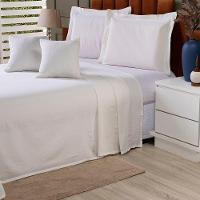 Kit Cobre Leito Colcha Usual Casal 5 Peças Tecido Rústico Almofada Palha 60% Algodão 40% Poliéster - 2