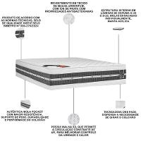 Colchão King Molas Pocket 193x203x32cm One Face Premium Gel - Castor