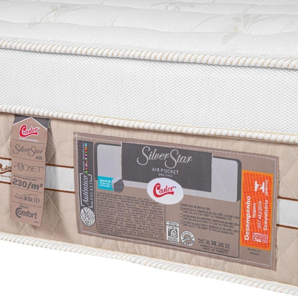 Colchão King Molas Air Pocket 193x203x32cm One Face Silver Star - Castor - 2