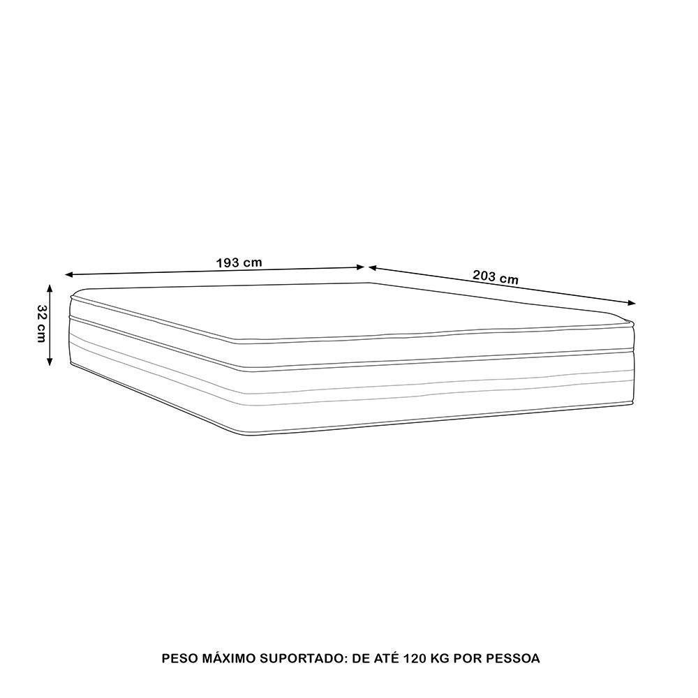 Colchão King Molas Air Pocket 193x203x32cm One Face Silver Star - Castor - 5