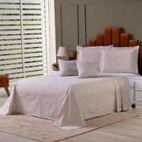 Kit Cobre Leito Colcha Usual Casal 5 Peças Tecido Rústico Almofada Avelã 60% Algodão 40% Poliéster - 1