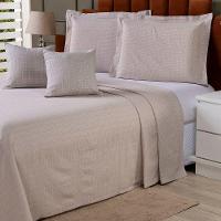 Kit Cobre Leito Colcha Usual Casal 5 Peças Tecido Rústico Almofada Avelã 60% Algodão 40% Poliéster - 2
